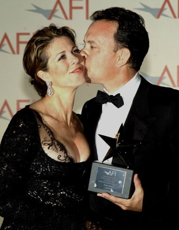 Familia Hanks - fotografie cu soția lui
