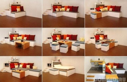 Mobilier modern-transformator în interiorul unui apartament mic, sfaturi utile