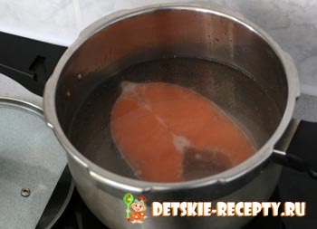 Supă de pește roșie - somon, rețete pentru copii, mâncăruri