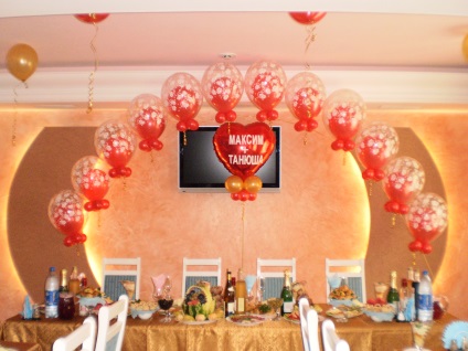 Salutări de nuntă pe baloane de la proiectarea și decorarea bilelor de nuntă -