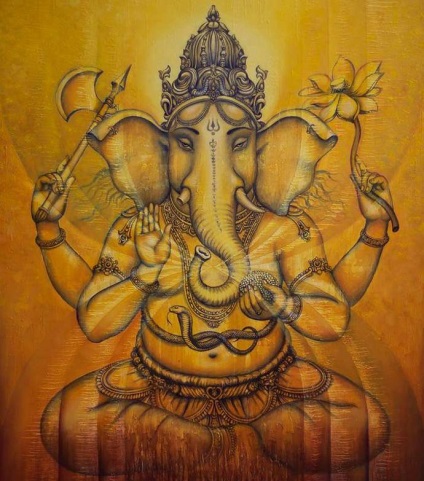 Tatu ganesha sensul, schițe, descrierea divinității indiene