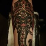 Tatu ganesha sensul, schițe, descrierea divinității indiene