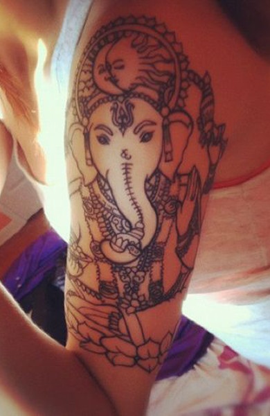 Ganesha tatuaj - înțeles, schițe și fotografii de tatuaje