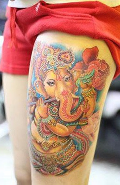 Ganesha tatuaj - înțeles, schițe și fotografii de tatuaje