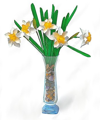 Tulip din hârtie ondulată cu mâini proprii pas cu pas foto - flori artificiale de mâini proprii, fotografie