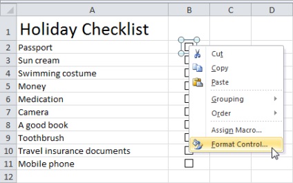 300 Exemple prin lista de verificare Excel