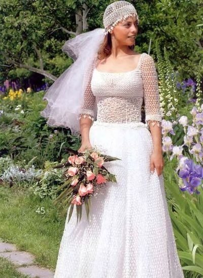 Képek a kötött esküvői ruhákról - a menyasszonyi asztali könyv