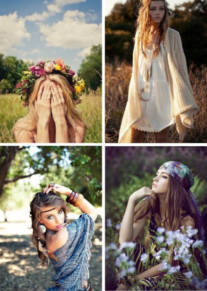 Photoshoot în stilul hippies - exemple, imagini, make-up (foto)