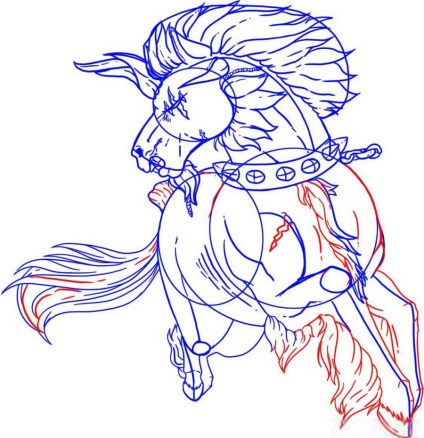 Cum de a desena un tatuaj al unui cal de luptă în creion în etape
