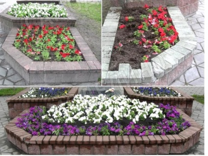 Cum să faci un pat de flori din cărămizi cu mâinile tale - o fotografie a unei grădini de flori într-o reședință de vară