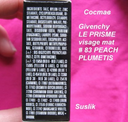 Pulbere compactă cu prisme visage mat cu bușteni compacte douce # 83 piersic plumetis de la Givenchy -