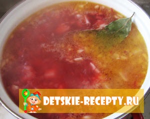 Pui, borscht acasă - pentru un copil (rețetă cu o fotografie), rețete pentru copii, mâncăruri