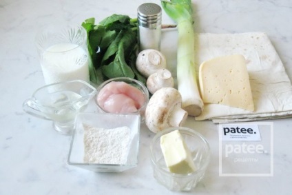 Roluri de pâine pita cu pui, ciuperci și spanac - rețetă cu fotografii - patee