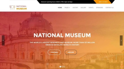 Șabloane de site pentru muzeu și galerie pe wordpress 2016