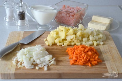 Brânză supa crema cu creveți - pas-cu-pas reteta cu fotografie pe