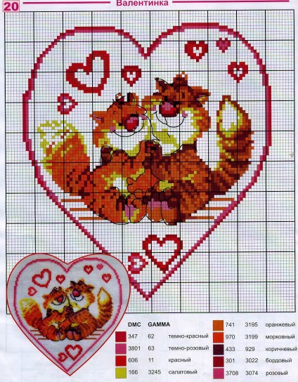 Scheme de broderie de valentine