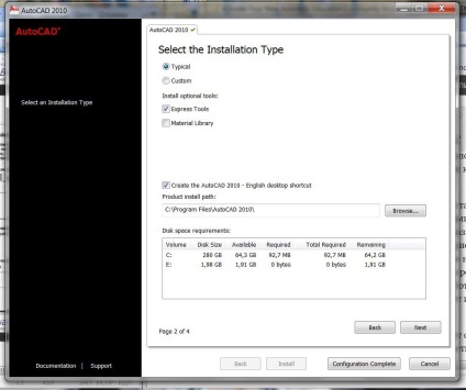 Instalarea unui program AutoCAD