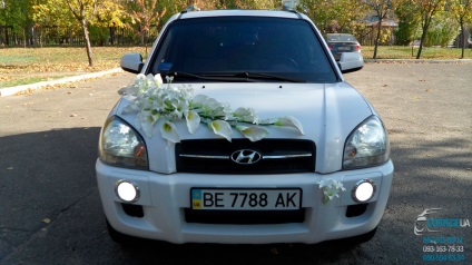 01 Callas alb cu crinuri decoratiuni de inchiriat pentru masini pentru nunta Nikolaev Kherson