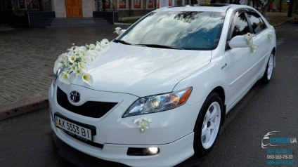 01 Fehér callas liliomokkal kölcsönző díszek autók az esküvő Nikolaev Kherson