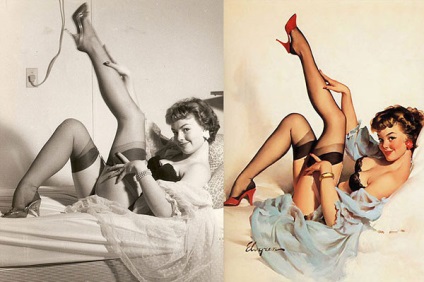 20 klasszikus pin-up lány az eredeti és a kész képen, designonstop - a design nélkül