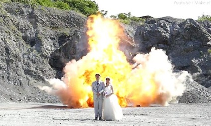 Az őrült japán esküvői fotót fújott fel