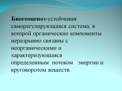 Sistem de autoreglementare stabil în biogeocenoză, în care - prezentarea 71367-13