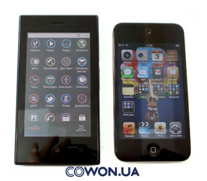 Cowon z2 și Apple ipod touch 4g caracteristici comparative, site-ul oficial