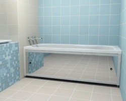 Ecranul pentru o baie cu propriile instrumente și materiale pentru mâini, etapele de instalare