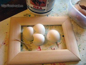 Fotóváz tojáshéjak felhasználásával - mesterek vásár - kézzel készített, kézzel készített