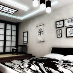 Kompetikusan berendezett hálószoba japán stílusban, minden titok az Ön számára