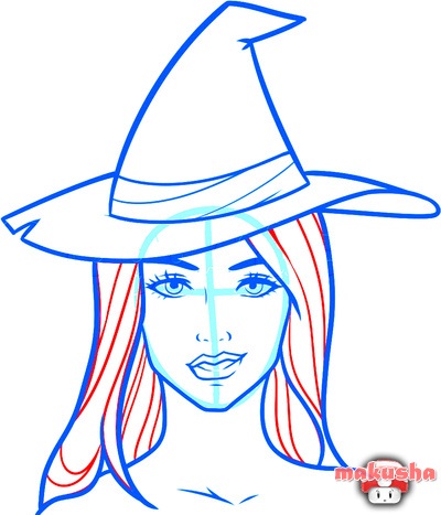 Cum de a desena o vrăjitoare pe 8 martie și de Halloween în etape, cât de ușor și ușor de a trage cu un creion,