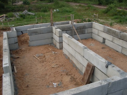 Instalare de blocuri de fundație, fundație pentru casă