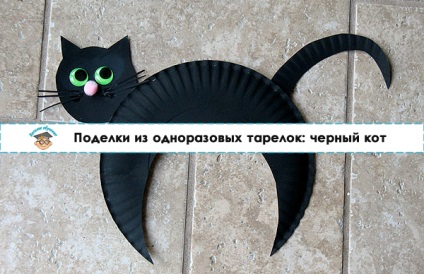 Artizanat din plăci de unică folosință negru pisică