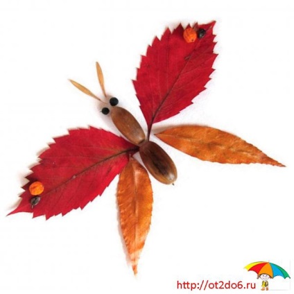 Gyerek kézművesek Őszi pillangók természetes anyagból