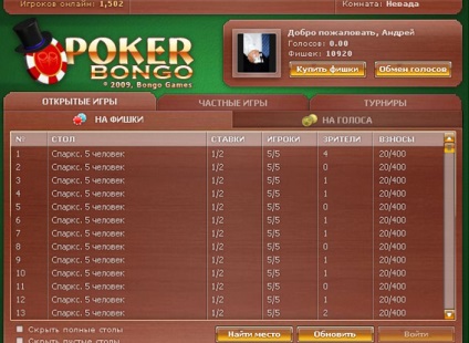 Poker bongo vkontakte pe voci