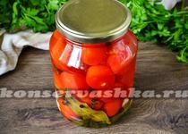Tomate cu vârfuri de morcov pentru iarnă, rețetă pentru borcan de 1 litru