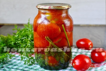 Tomate cu vârfuri de morcov pentru iarnă, rețetă pentru borcan de 1 litru