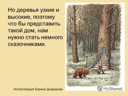 Prezentare pe tema casei în casa de pădure fermecată din copac pentru Winnie The Pooh, Porc, Owl, Christopher