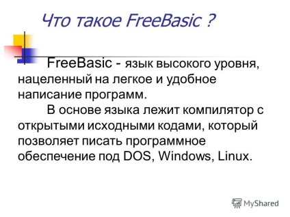 Prezentare pe tema limbajului de programare libere