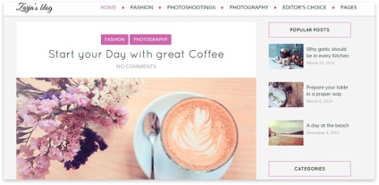 Wordpress blog template-uri