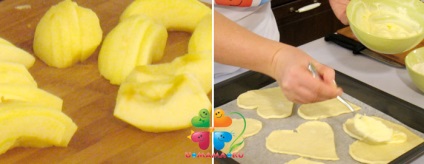 Бутер тесто сърца с ябълки (рецепта с видео)
