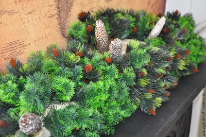 Creați o compoziție de Anul Nou pentru un șemineu din plante artificiale - târg de maeștri - manual