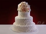 Esküvői torta hófehér fátyol № 248 szállítási Moszkvában a cukrászda cég