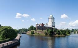 Vyborg (baterie de munte - oraș vechi - castel Vyborg - turn de ceas - parcul Monrepo), iulie 2009