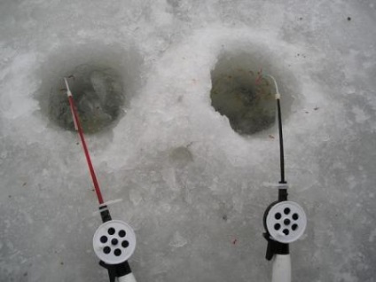 Téli horgászpálca leválasztható pórázzal
