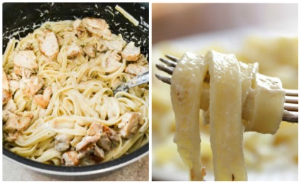 Fettuccine csirkével és gombával, lépésről lépésre recept