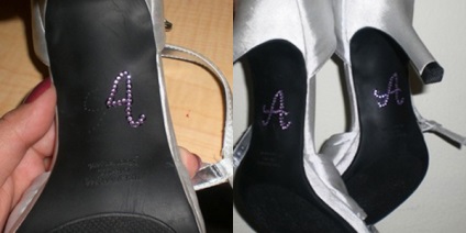 Mesterkurzus - hogyan kell díszíteni a cipőket a kezdőbetűkkel a kristályoktól