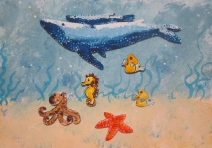 Maestru în desen folosind tehnici mixte - peisaj subacvatic - pentru copiii de 6-7 ani