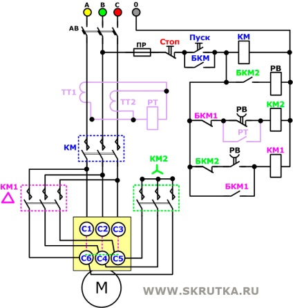 Start-up triunghi motor stele, electrician articolul, site-ul electricieni