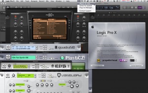 Q09 lucrează cu plug-in-uri pe 32 de biți în logica pro x, logic pro x